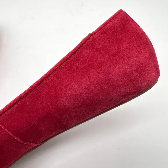 BIRDIES Red Cardinal Suede Flat Womens 9.5 Kiltie Fringe Faux Fur Lined Loafer - Picture 14 of 14